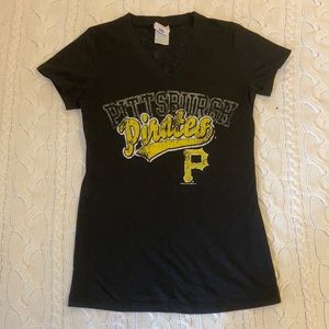 Pittsburgh Pirates Heather Black V-Neck